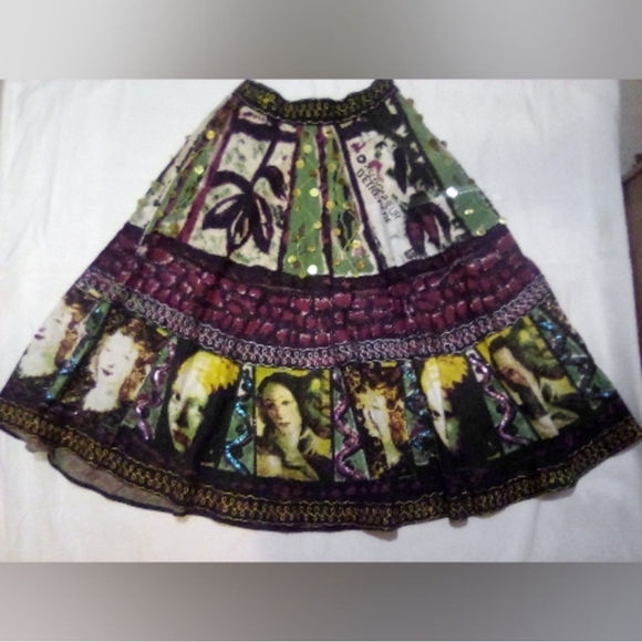 Artisan Skirt Batik Screenprint Museum Italy - Picture 12 of 14